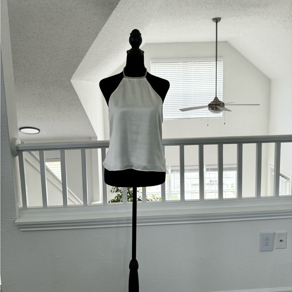 Zara backless top with rhinestone detail